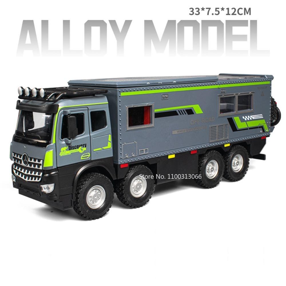 

1:18 Nomadism Motorhome Cars Toys Models Alloy Diecast Wheel Pull Back Vehicles Model Doors Opened Miniature RV Home Decoration серый