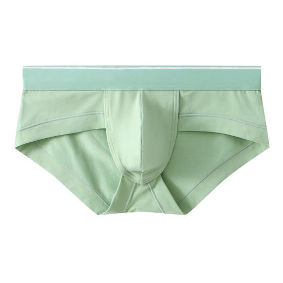 Men Slim Fit Underwear Low-rise Solid Color Briefs Big U-convex Design Elastic Waistband