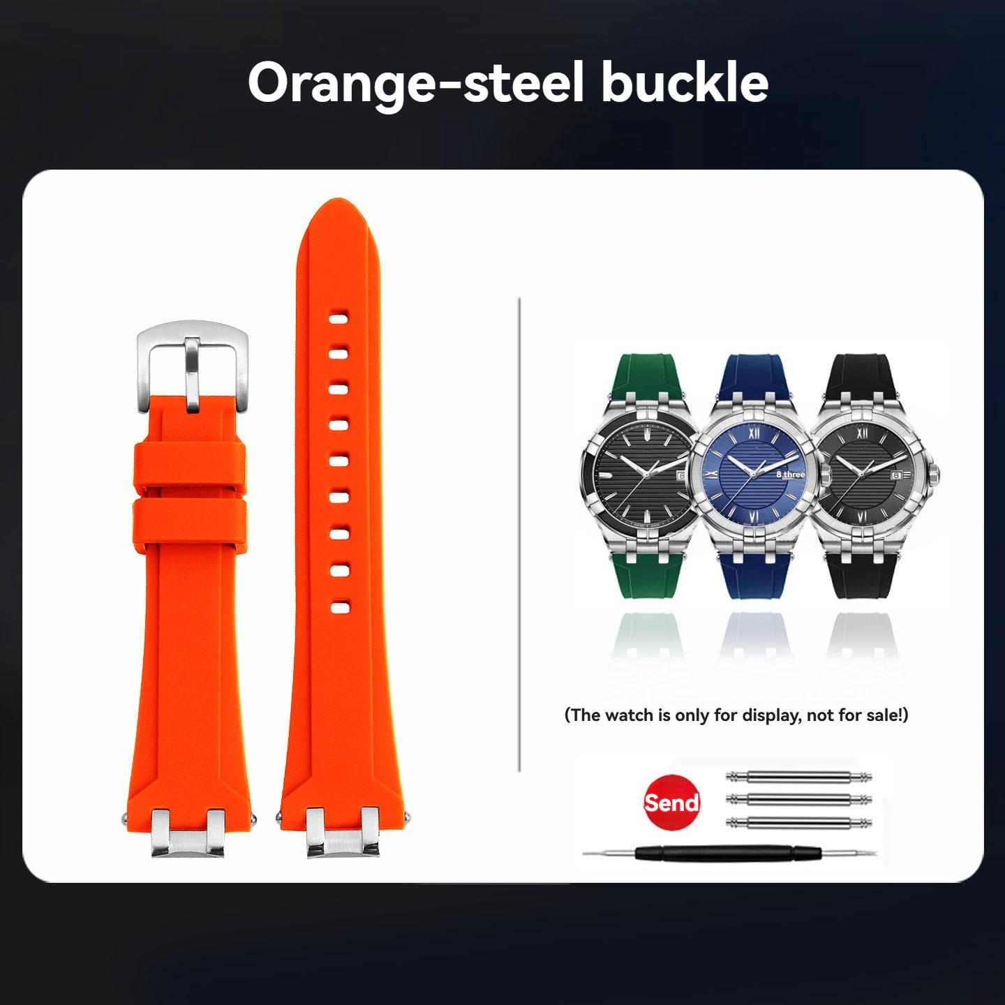

For Maurice Lacroix AIKON QUARTZ AI1008 silicone Watchband stainless steel interface strap bracelet accessories modification