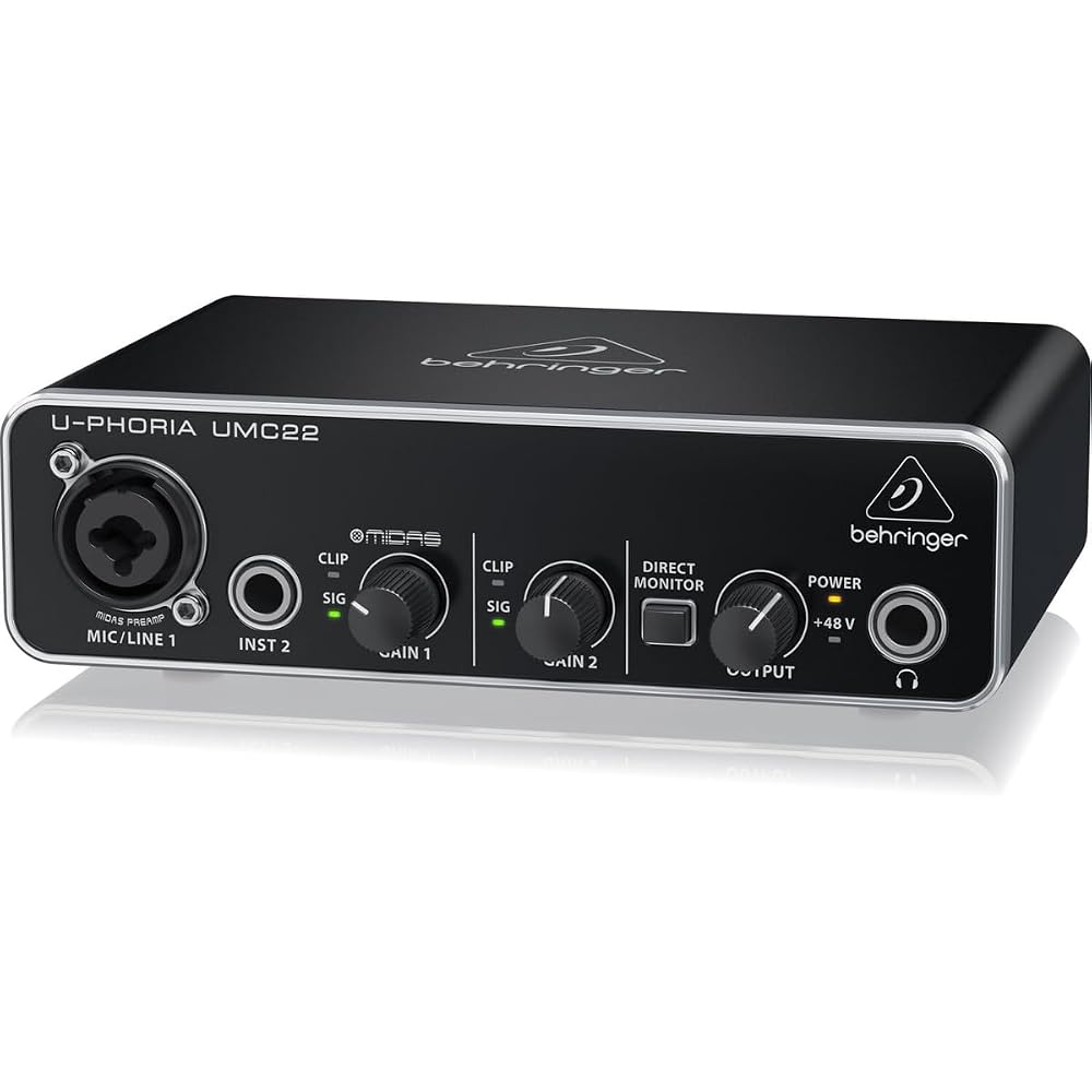 BEHRINGER UMC22 USB Audio Interface with Behringer Microphone Preamp