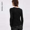 Langzi Women's Quarter-Zip Wool Long Sleeve Top