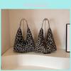 Vintage Chic Leopard Print Shoulder Bag For Women Spacious Crossbody Tote In Black And Brown