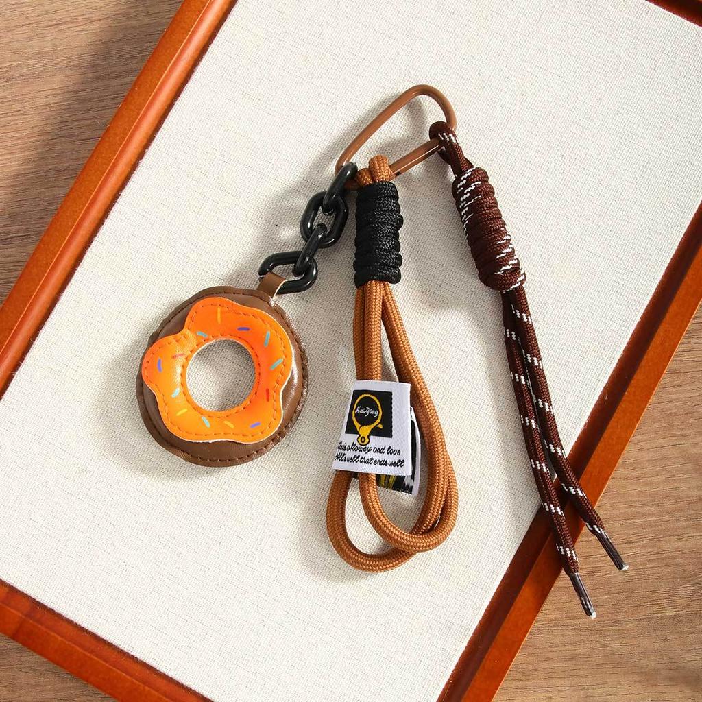 New donut leather Maillard color bag pendant, keychain, mobile phone lanyard pendant.