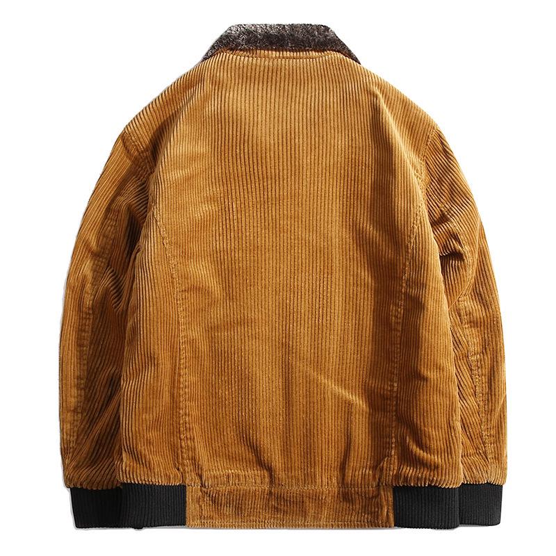 Men's Winter Corduroy Cotton Padded Stand Collar Jacket 9822