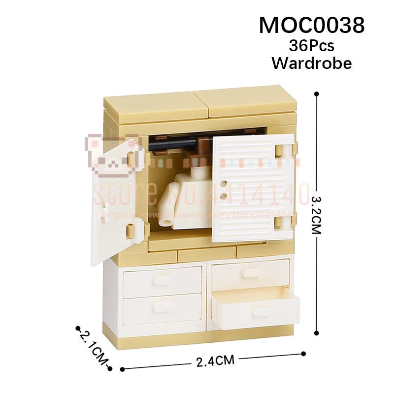 

Мебель для дома MOC Строительные блоки Городская сцена Сделай сам Кухня Кровать Диван Туалет Ванна Модель Украшение Сборка Кирпичики Игрушки Для Детей