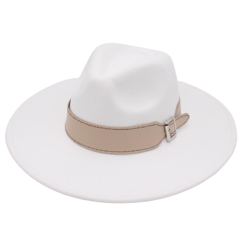 Men'S And Women'S Enlarged Brim, Wide Belt Buckle Top Hat, Jazz Hat, Trendy Hat