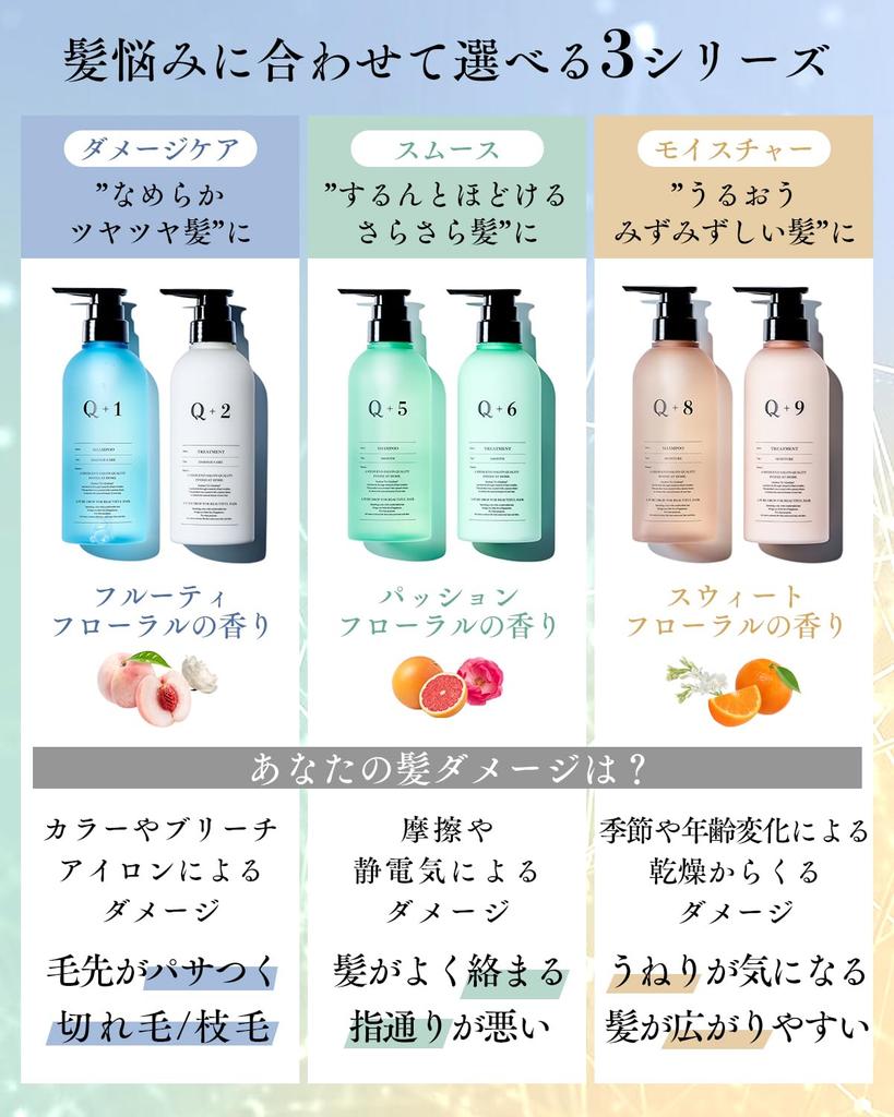 Q+ Qualitas Damage Care Shampoo and Treatment Set, Salon Exclusive, Amino Acid Shampoo, Silicone-Free, 400ml/400g