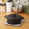 Iwachu Family Stew Pan 18, Black Finish, Inner Diameter: 18.5cm, Induction Compatible, Nanbu Ironware, 21619