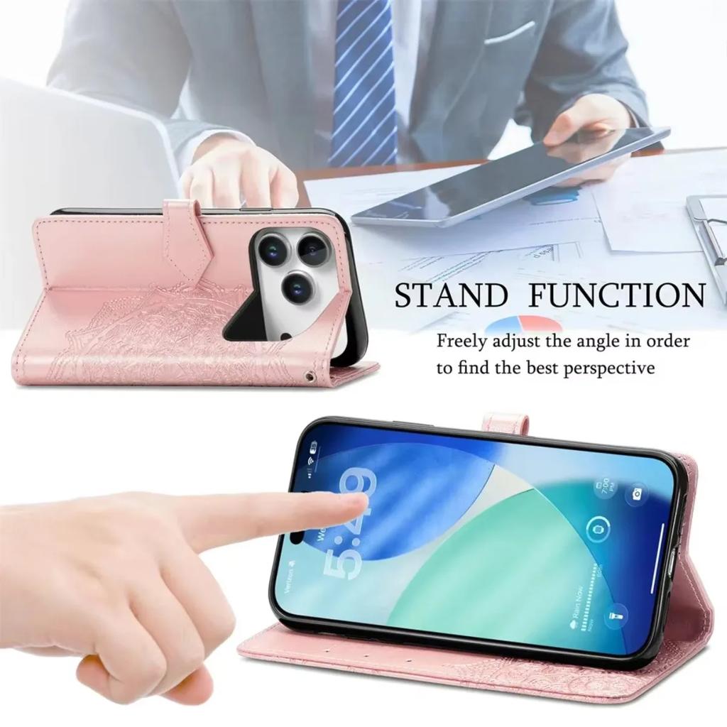 PU Leather Wallet with Card Holder Phone Case Purse Stand Cover for Apple IPhone 17 Air 16E 15 14 Plus 13 12 11 Pro Max X XR XS