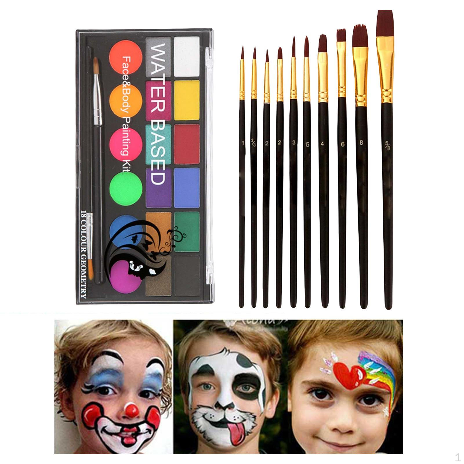 Paint Brushes Stencils for Halloween Christmas Stage 18 Color Mix