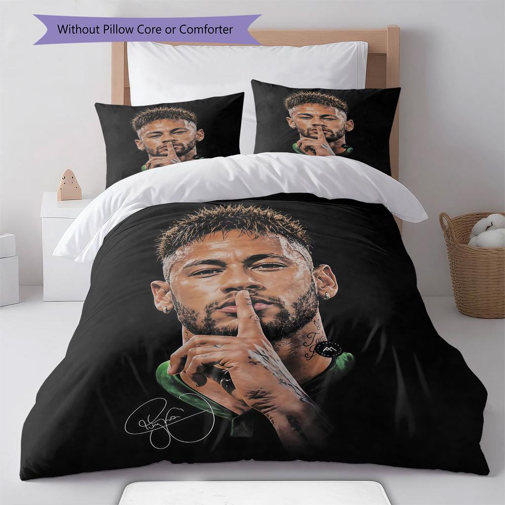 Σετ Κλινοσκεπασμάτων με Σχέδιο Neymar, Σετ Παπλώματος Κάλυμμα Παπλώματος Μαξιλαροθήκη Οικιακό Δώρο Γενεθλίων(1 * παπλωματοθήκη + 2 * μαξιλαροθήκη, χωρίς πυρήνα)