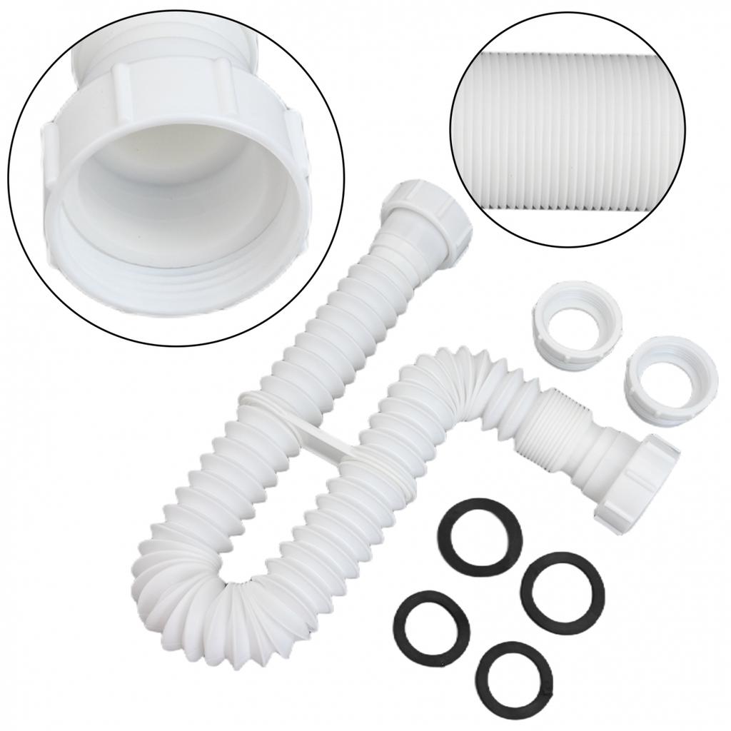 Elegantes weißes flexibles Spülbeckenablaufrohr für moderne Badezimmer und Küchen