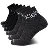 Cushioned Quarter Socks Size Shoe Solid Black Men's (6 Pack), Size 7-12,