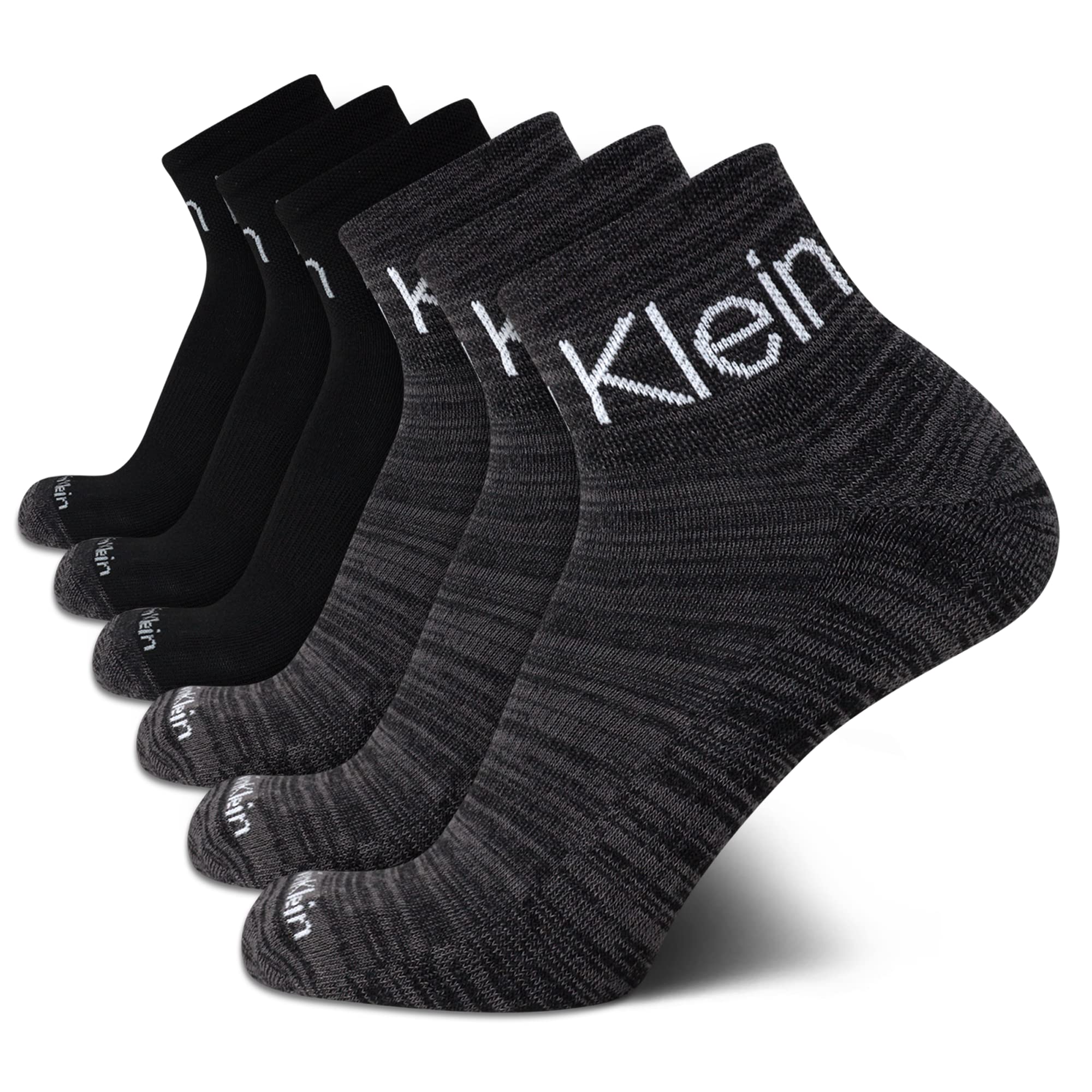 

Calvin Klein Cushioned Quarter Socks Size Shoe Solid Black Men s (6 Pack), Size 7-12,