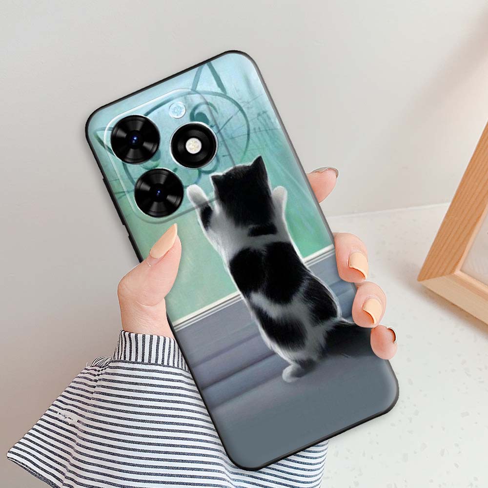 For Tecno Spark GO 2024 Case For Spark GO 2023 Cover Black Edge Soft Silicone Phone Cases For Spark GO 2022 Shell Bumper Funda