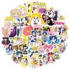Sailor Moon Waterproof Sticker Set Perfect for Water Smartphone and Skateboards (50 Stickers) - Suitcases, Guitars, Cars, Motorcycles, Bottles, Cases,