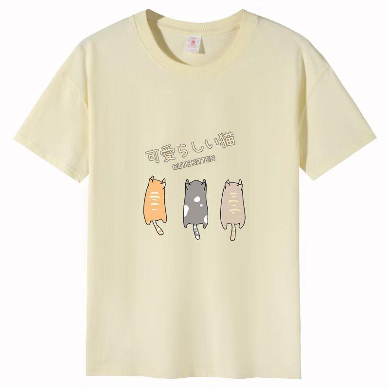 Cotton New Short-sleeved T-shirt Loose Large Size Women's Tops Summer Korean Version of The T-shirt Women