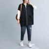 Vest for Women Cotton Oversize Autumn Solid Color Zipper Thickened Casual V-neck Vest Sleeveless Tops Jacket