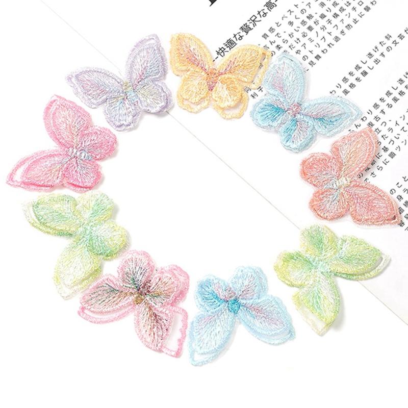 10PCs Artificial Flowers Butterfly Fake Flowers Gifts Wedding Decoration For Home Room Decor DIY Crafts Hair Brooch Accessories