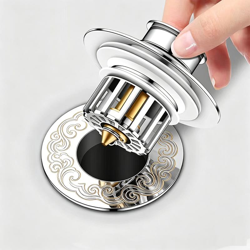 Hot Sale Large Brass Kitchen Sink Drainer with Anti-Odor Pop-Up Plug Strainer and Filter Basket