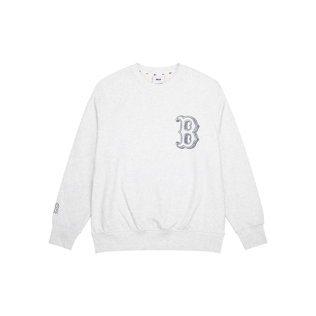 MLB Boston Red Sox Fashion Loose Letter Logo Crewneck Sweatshirt Unisex sweatshirt Gray 3AMTB0434-43MGL