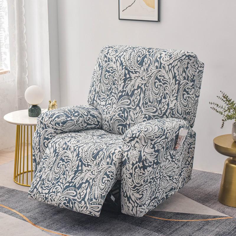 Stretch Recliner Chair Cover 4-Pieces Soft Recliner Chair Slipcover 1-Seater Sofa Couch Protector Home Decor Washable