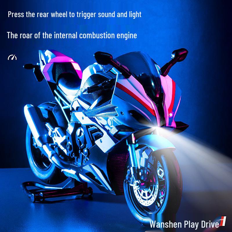 Alloy 1:10 BMW S1000RR Motorcycle Model with Sound and Light Features