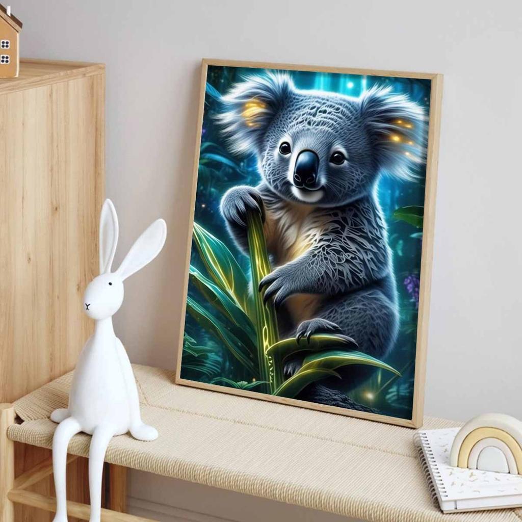 Animal Diamond Painting Painting Kit, 5D Koala Gemstone Diamond Embroidery Craft DIY Artwork Decoration Home Wall Mural