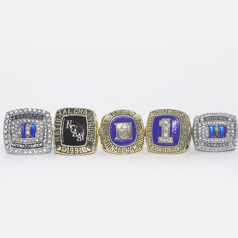 Duke Blue Devils 5-Time NCAA Basketball Championship Rings Set Size 11