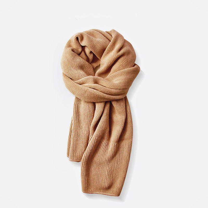 New solid color couple scarf women's imitation cashmere winter Korean version student versatile wool knitted warm scarf men