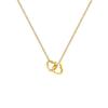 18k Gold-Plated Titanium Heart Double Ring Necklace - Minimalist & Versatile Design for Women