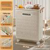 Foldable Large-Capacity Laundry Hamper with Wheels for Bathroom/Toilet