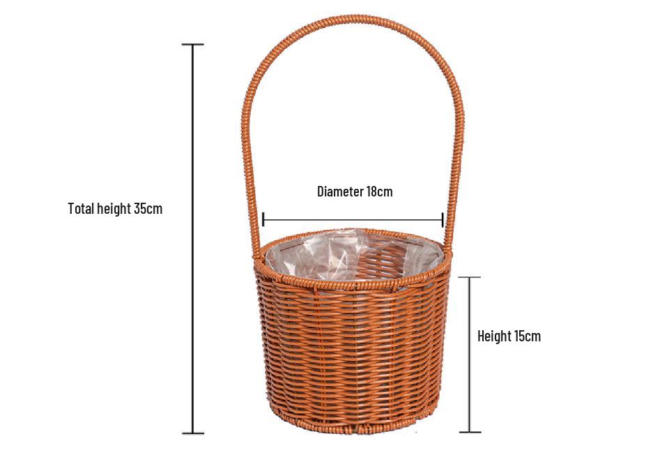 Handcrafted Bamboo and Rattan Flower Arrangement Basket for Flower Girls