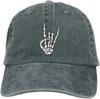 Cool  Skull Print Pattern Baseball Cap Unisex Adjustable Washed Cotton Denim Cap for Unisex and Women Vintage Classic Dad Hat