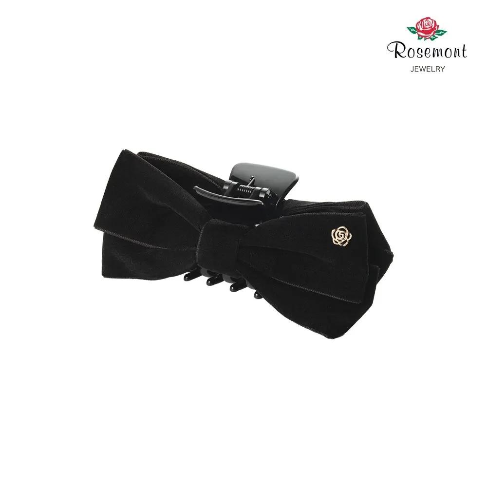 Velvet Ribbon Hair Claw Clip Black RA25D48L