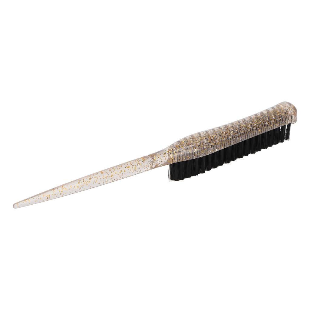 Rat Tail Teasing Brush Glitter Handle Soft Nylon Back Combing Teasing Hair Brush for Back Combing