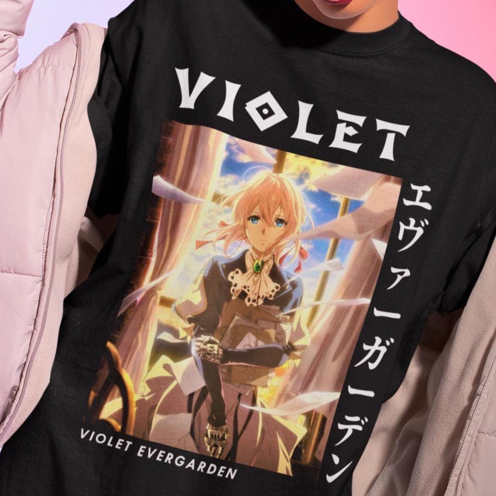 Violet Evergarden Anime Shirt - Evergarden Cosplay Tshirt,Manga Tee XL