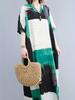 Women's V-Neck Floral Maxi Dress Short Sleeve Loose Boho Summer Dress