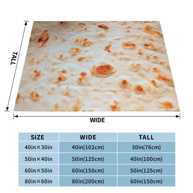 E Dekoration Tortilla Lavash Plaid tragbare super weiche Decken für Heimreisen Bettwäsche wirft