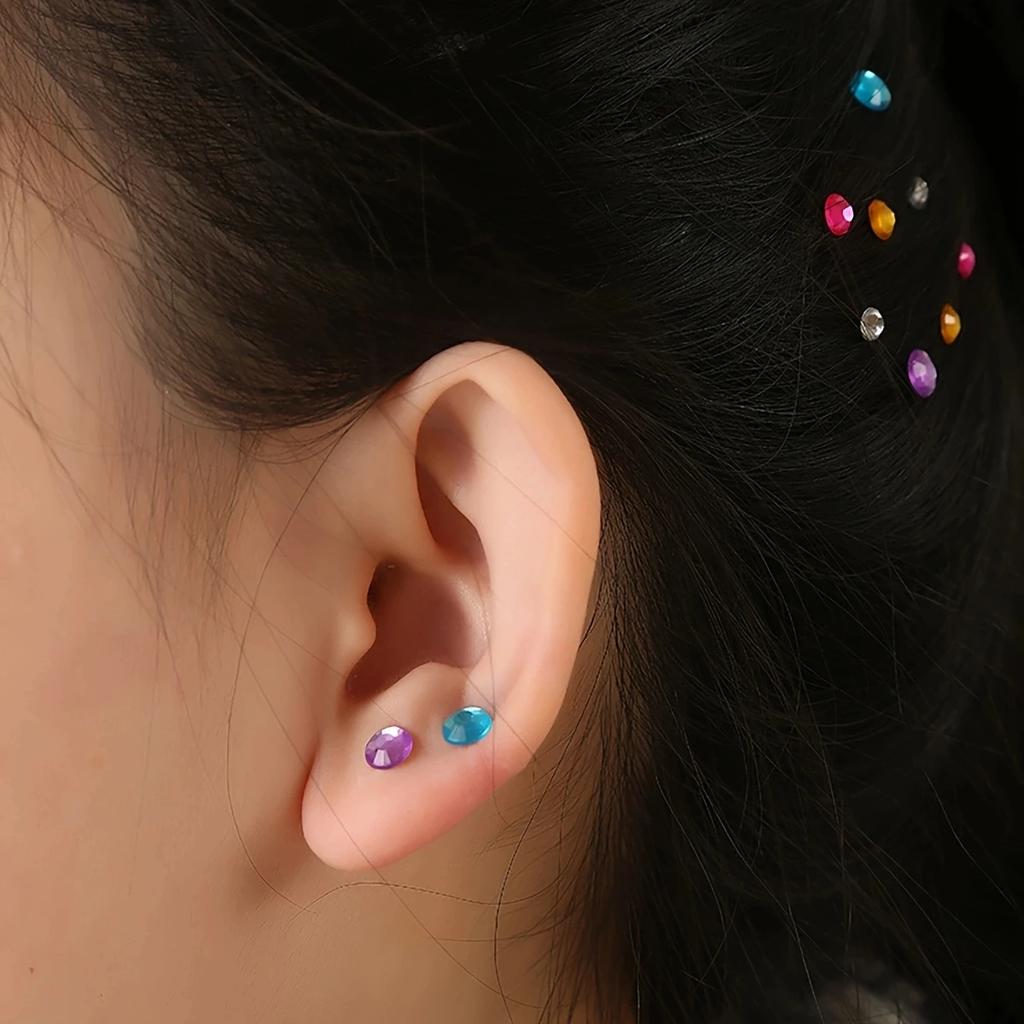1pc, DIY Party Decoration Stickers Makeup Stickers Color Artificial Diamond Stickers Acrylic Crystal Stickers DIY Decor Supplies