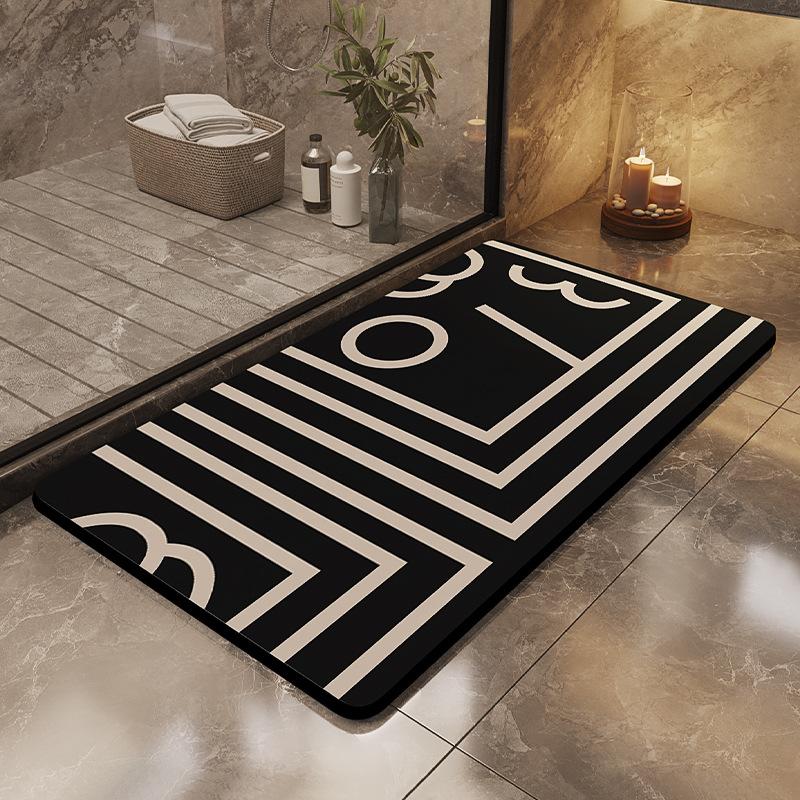Silt Mold Absorbent Bath Mat, Bathroom Floor Absorbent Foot Mat, Dirt-resistant and Slip-resistant Floor Mat