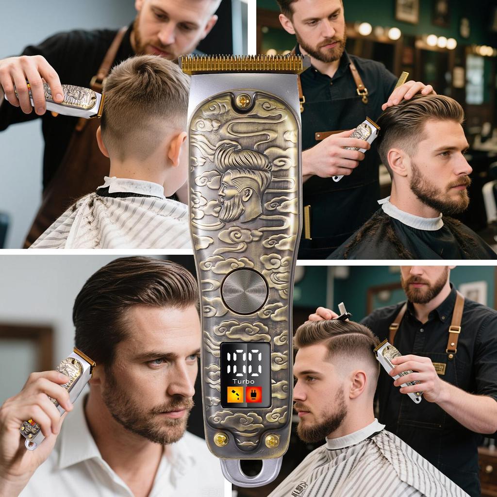 Hatteker Hair Clipper Men‘s Beard Trimmer Professional Cordless Rechargeable Hair Cutter Kit Barber Shop Strong Power