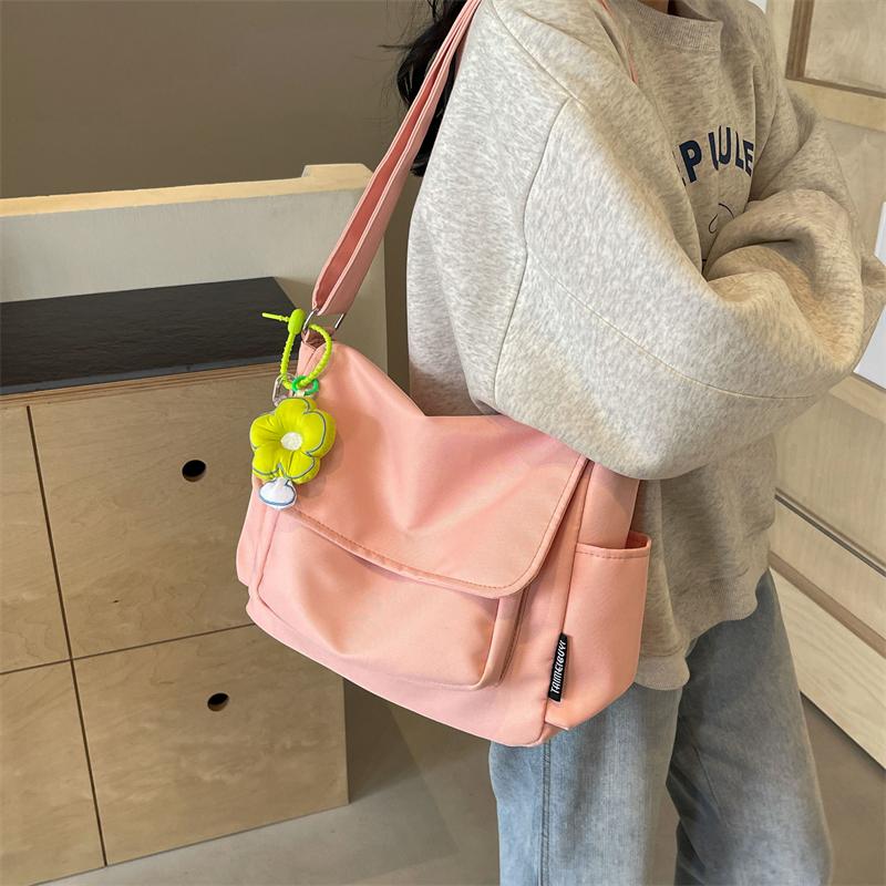 Women's School Messenger Bags For Women Shoulder Ladies Designer Handbag Solid Large Capacity Casual Canvas Shoulder Female Bags