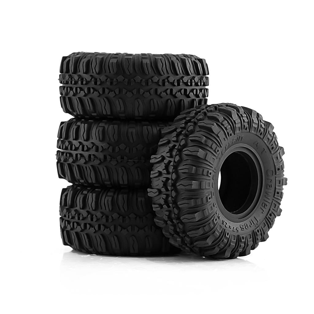 4PCS 1.0inch 57-67mm RC Crawler Tires Wheel Rim for 1/18 RC Rock Crawler Axial SCX24 Bronco AX24 TRX4M Defender FMS FCX18 FCX24
