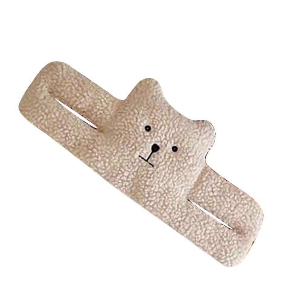 

Easy Hang Lamb Fleece Door Stopper Material Hanging Type Soothing Soft Touch Bear Design Door Hanger Door Decor