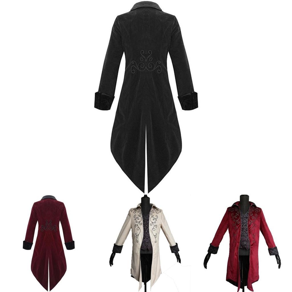 Stunning Vintage Men Tailcoat Jacket With V-neck Design For Unique Outfits