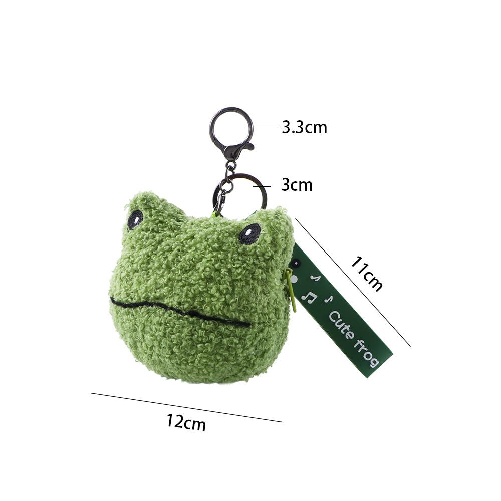 pendant Earphone Storage bag Key Charm Keychain Zipper Coin Purses Frog Plush Coin Bag Mini Wallet