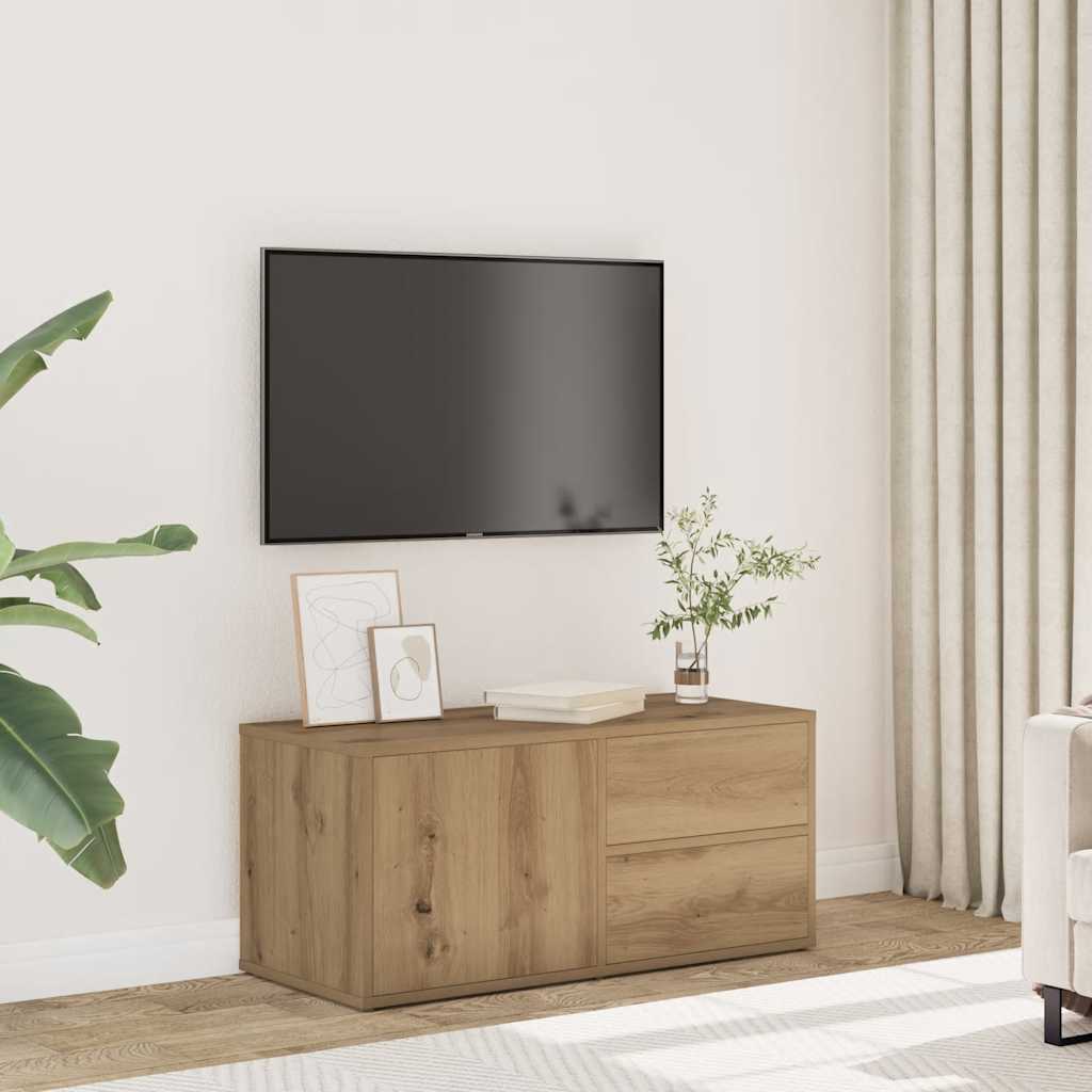 Vidaxl Szafka Tv, Dąb Artisan, 80X34X35,5 Cm, Materiał Drewnopochodny