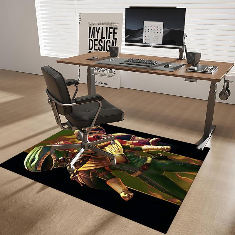 1pc Power Rangers Green Ranger Anime Cartoon Design Office Chair Mat Non-Slip Carpet for Home Decor, Suitable for All Seasons.Y026