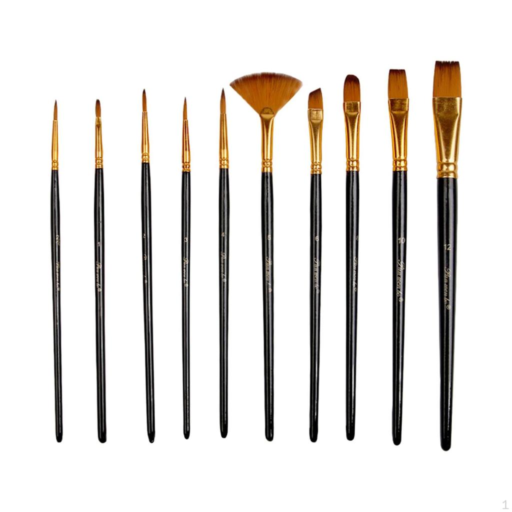 10 Pieces Paint Brush Set Acrylic Brush, Watercolor, Craft, Nylon Painting Kits ,Face Body